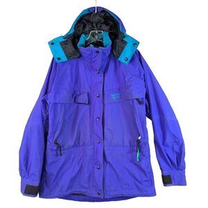 Solstice Hooded Microshed Coated Nylon Purple Ski Windbreaker Jacket‎ Womens XL